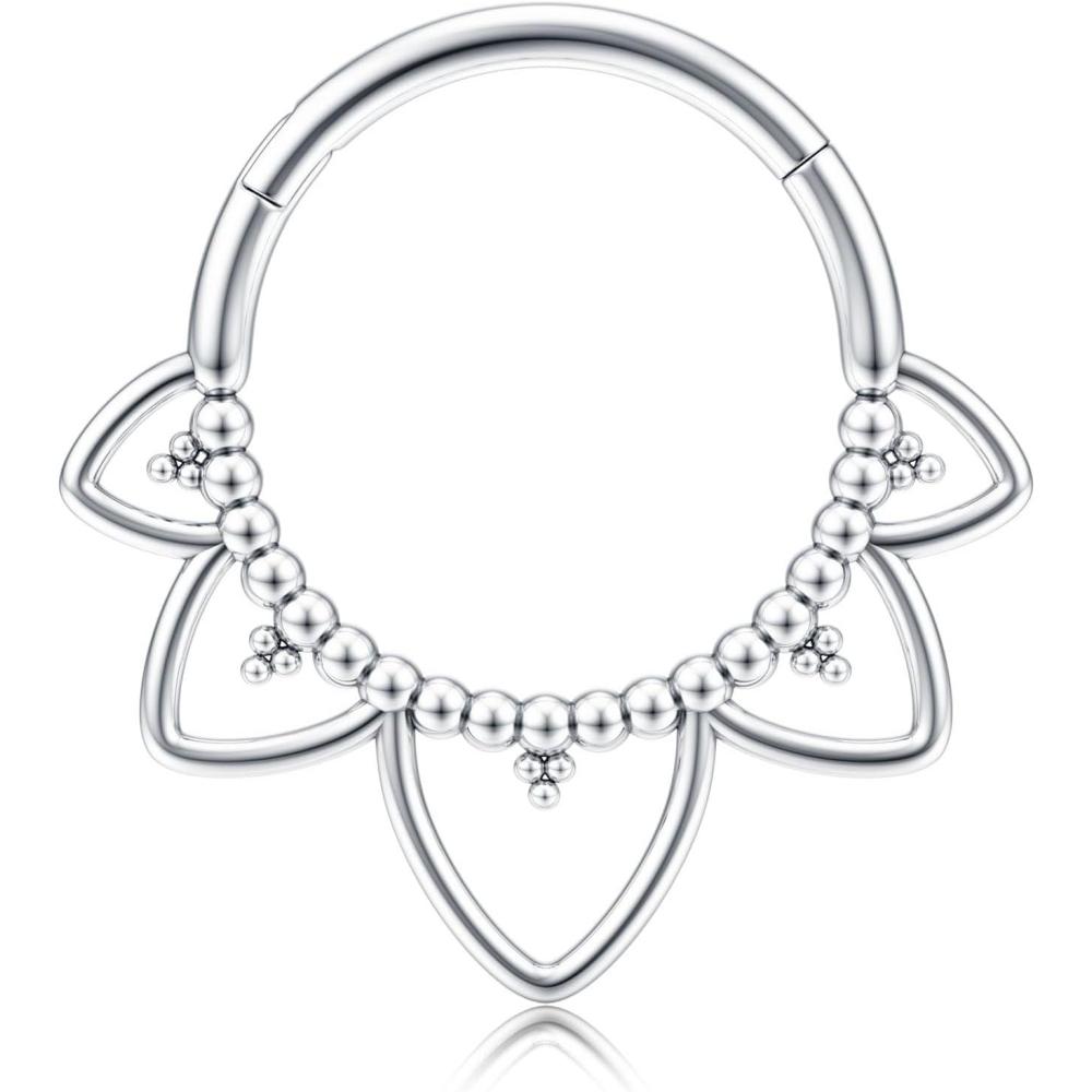 imageBodyBonita 16G Septum Rings Clicker 316L Stainless Steel Septum Nose Rings for Women Daith Earrings for Women Septum Jewelry Conch Daith Piercing Jewelry 14k Gold PlatedSilver 8mm 10mmSprings RevivalGoldSilver