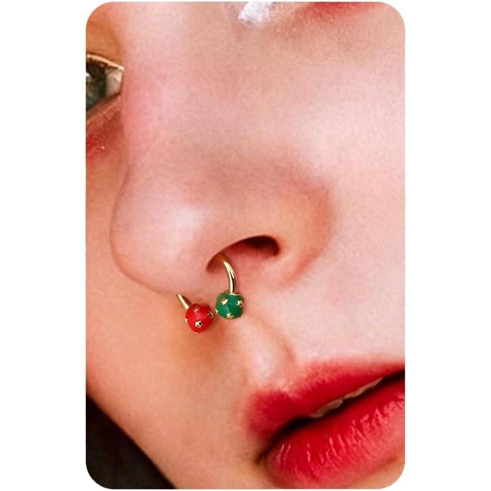 imageBodyBonita 316L Surgical Steel Horseshoe Christmas Septum Jewelry 16G Nose Rings Piercings Septum rings Daith Piercing Jewelry Helix Tragus Cartilage Earring for Women Men Gold PlatedSilver 81012mmGold Christmas Ball 16G12mm10mm