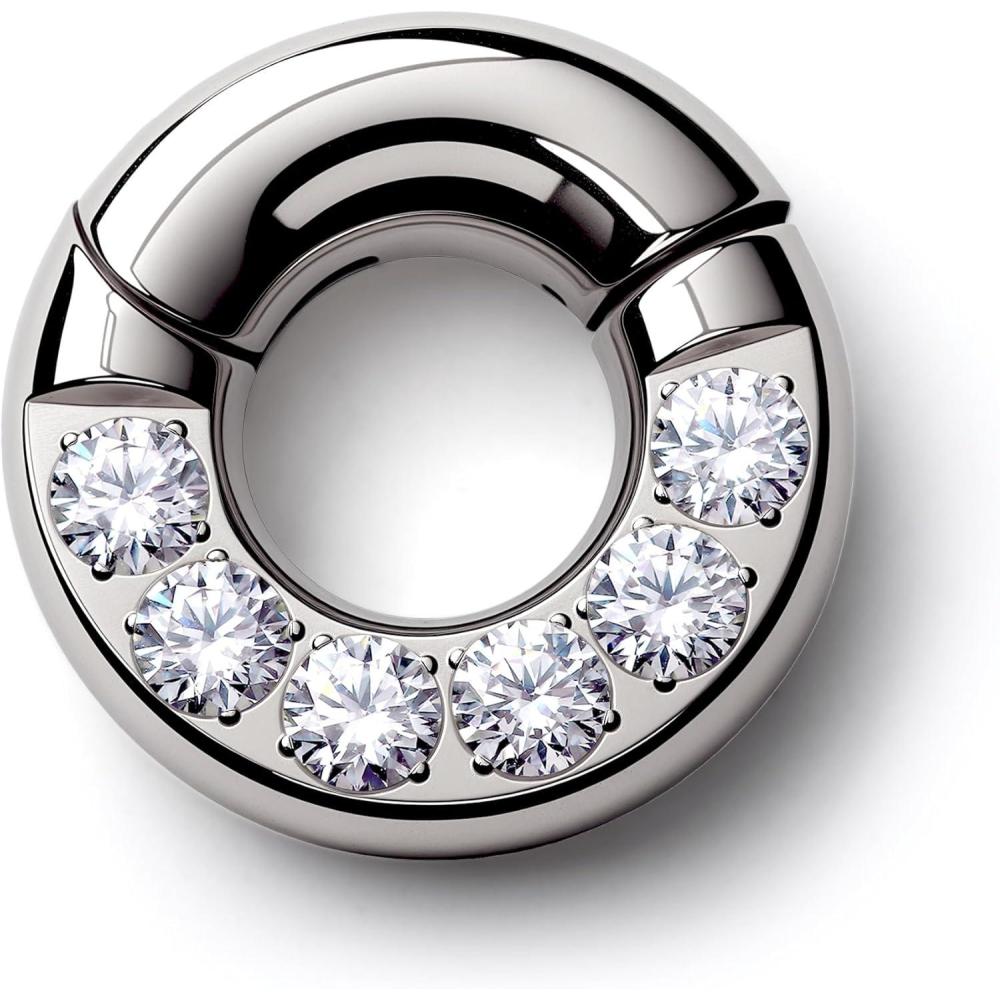 imageBodyBonita G23 Titanium 0G 2G 4G 6G 8G 10G 12G 14G CZ Septum Rings PA Nose Hoops Clicker Ear Weights for Stretched Ear Piercing Jewelry 10mm 12mm SilverGoldBlackSilver