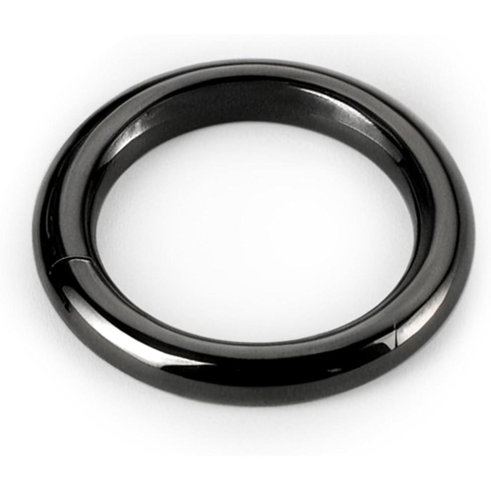 imageBodyBonita G23 Titanium 8G 10G 12G Septum Rings Jewelry Nose Hoops Clicker Ear Weights for Stretched Ear Piercing Jewelry 10mm 12mm 14mm Black SilverBlack