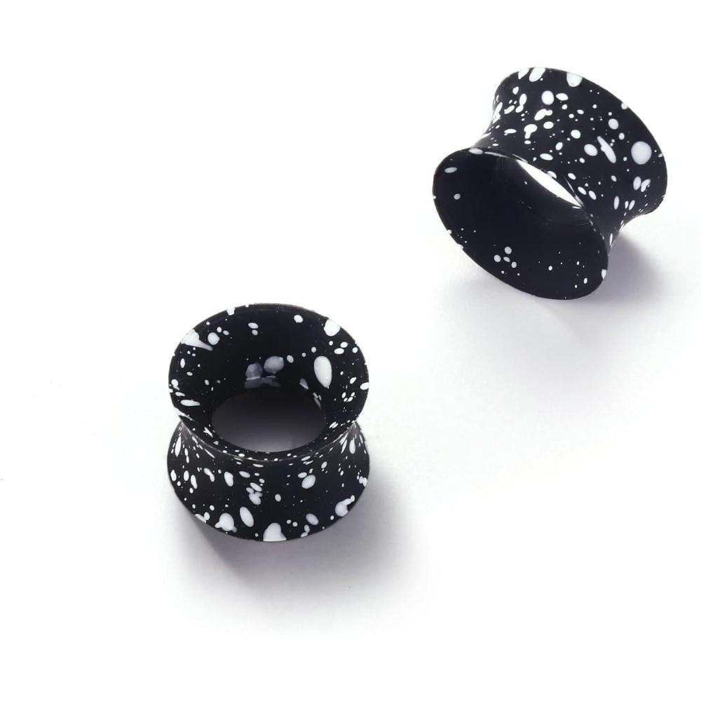 imageBodyBonita Implant Silicone Gauges for Ears 2Pcs Flexible Double Flared Earrings Expander Ear Gauges Eyelet Tunnel Plug Ear Stretching Kit Flesh Ear Piercing Jewelry for Women Men 8mm Wearable Length1212mm8mm