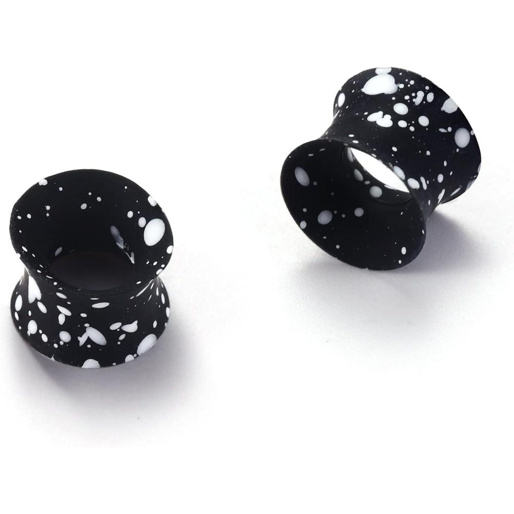 imageBodyBonita Implant Silicone Gauges for Ears 2Pcs Flexible Double Flared Earrings Expander Ear Gauges Eyelet Tunnel Plug Ear Stretching Kit Flesh Ear Piercing Jewelry for Women Men 8mm Wearable Length00G10mm8mm