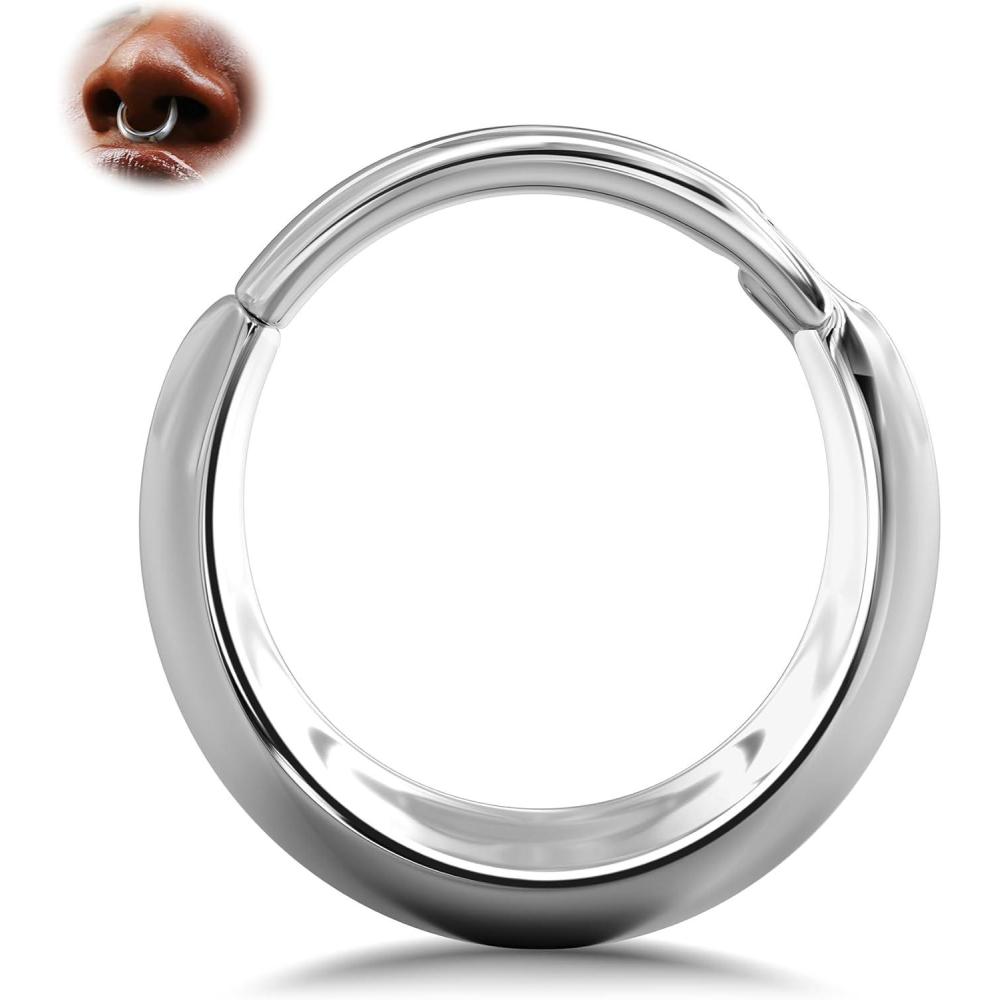 imageBodyBonita Septum Rings 16G 316L Stainless Steel Nose Rings Hoops for Men Women Septum Piercing Jewelry 8 mm 10 mmSilverCrescent