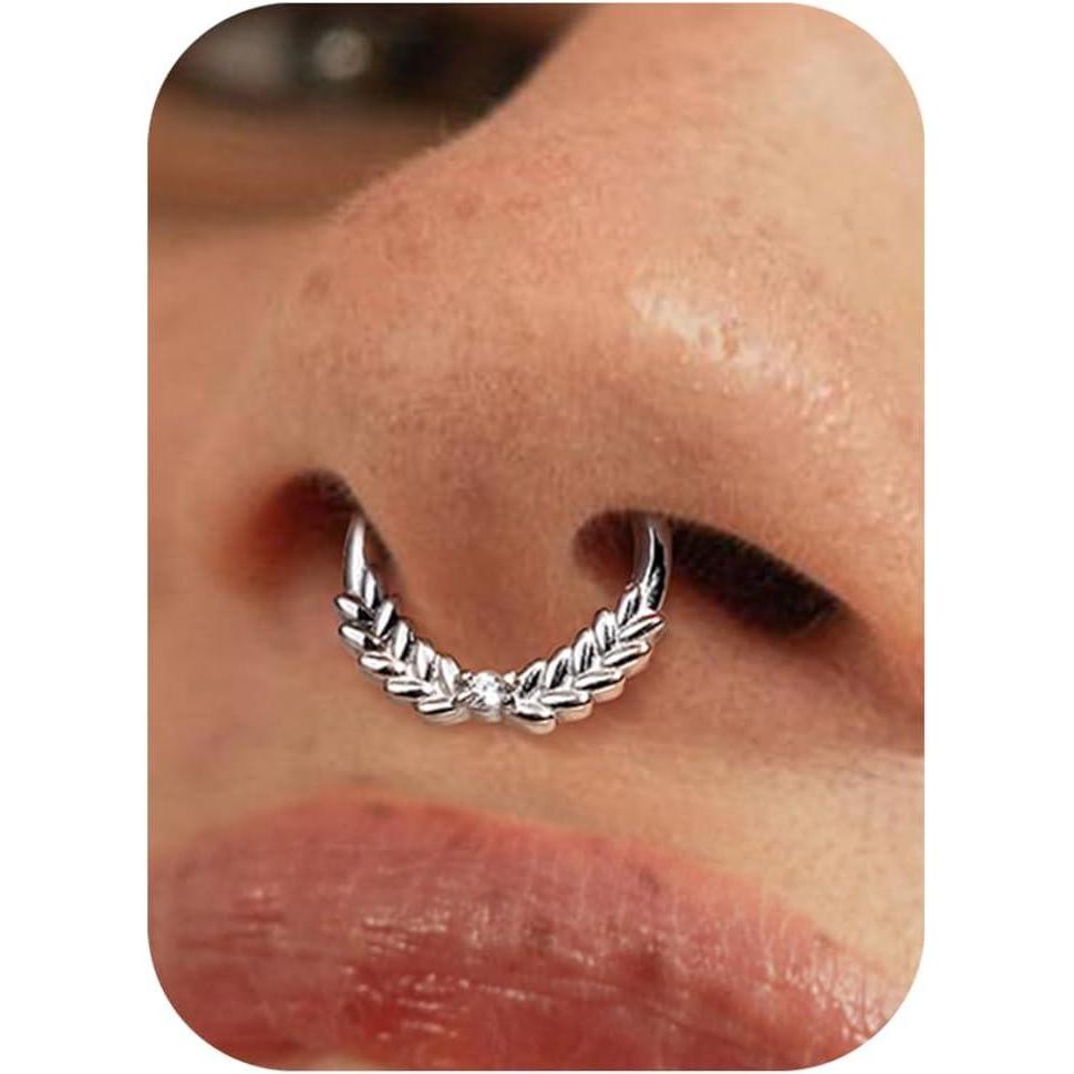 imageBodyBonita Septum Rings 16G  316L Stainless Steel Nose Rings Hoops for Women Septum Piercing Jewelry 8mm 10mmProspertiyGoldSilver