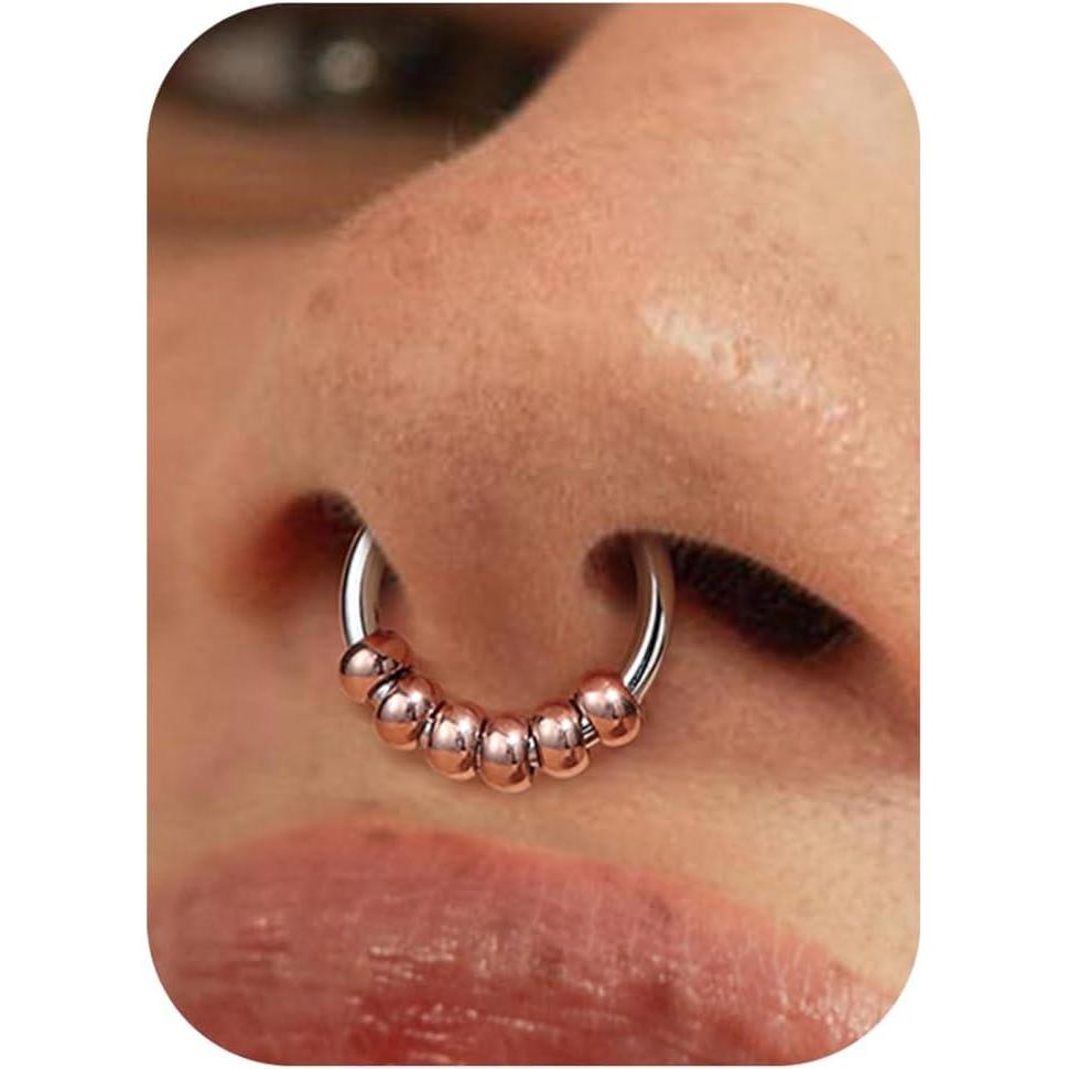 imageBodyBonita Septum Rings 16G 316L Stainless Steel Nose Rings Hoops for Women Septum Piercing Jewelry 8mm 10mmRosy OribitSilver