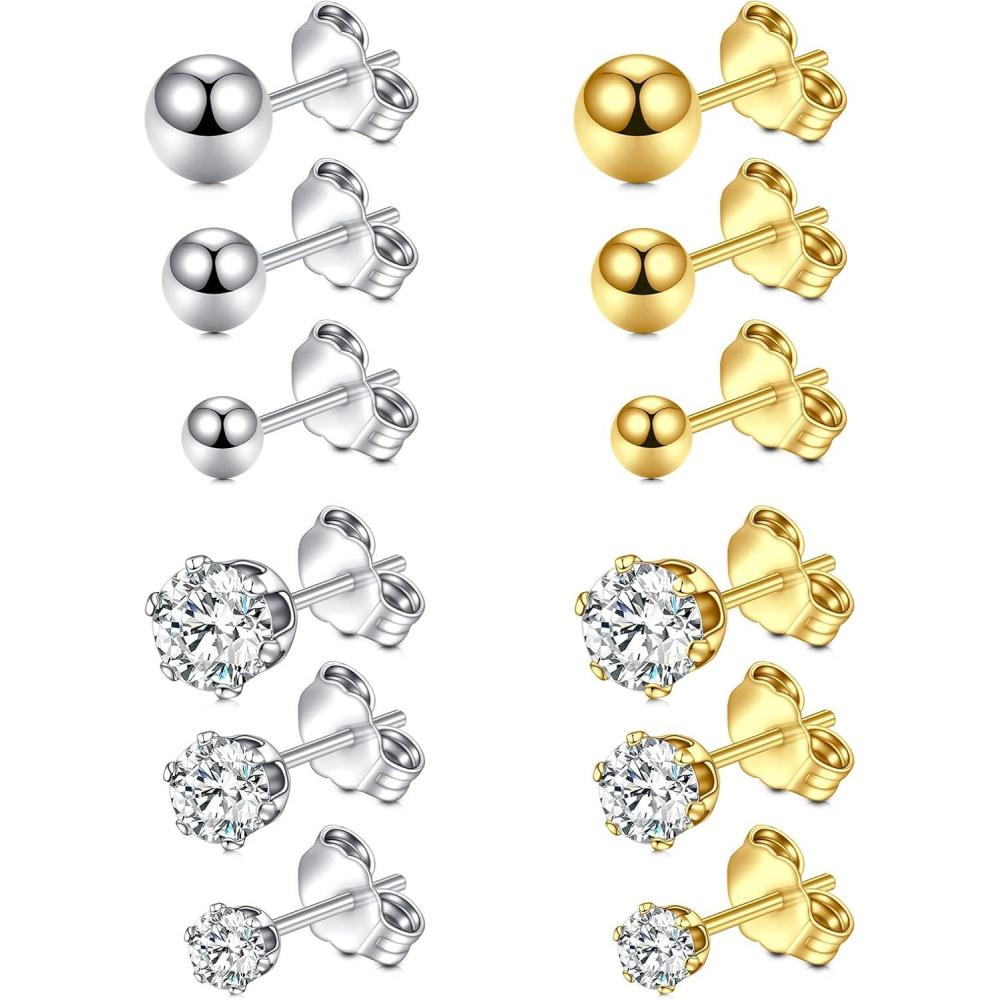 imageIncaton Forward Helix Hewelry Earring16G Gold Cartilage Tragus Stud Earrings Lip Body Jewelry Piercing Ring silver  gold