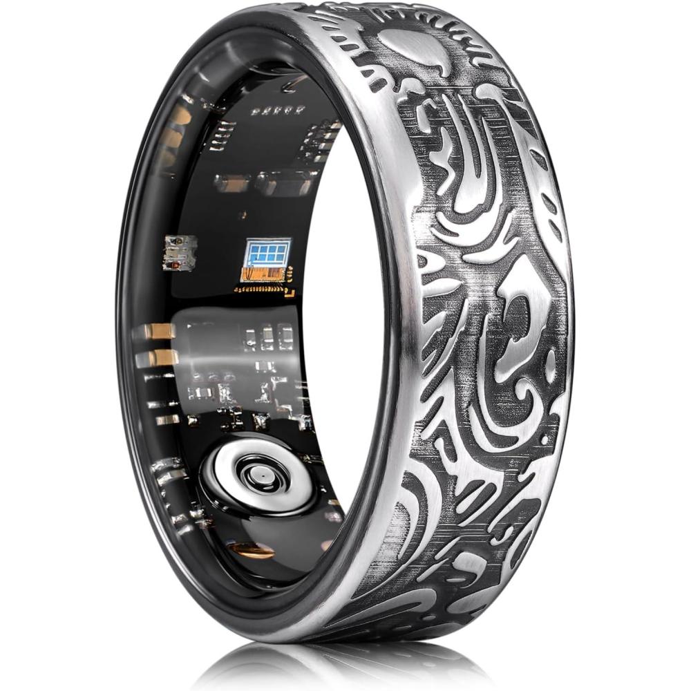 imageKing Will 6mm 8mm Mens Tungsten Carbide Wedding Ring Hammered Groove Wedding Band Mens Two Tone BlackSilverGoldBrown Engagement Ring for Men and Women Matte Brushed Finish Comfort Fit Size 6148mm Gunmetal