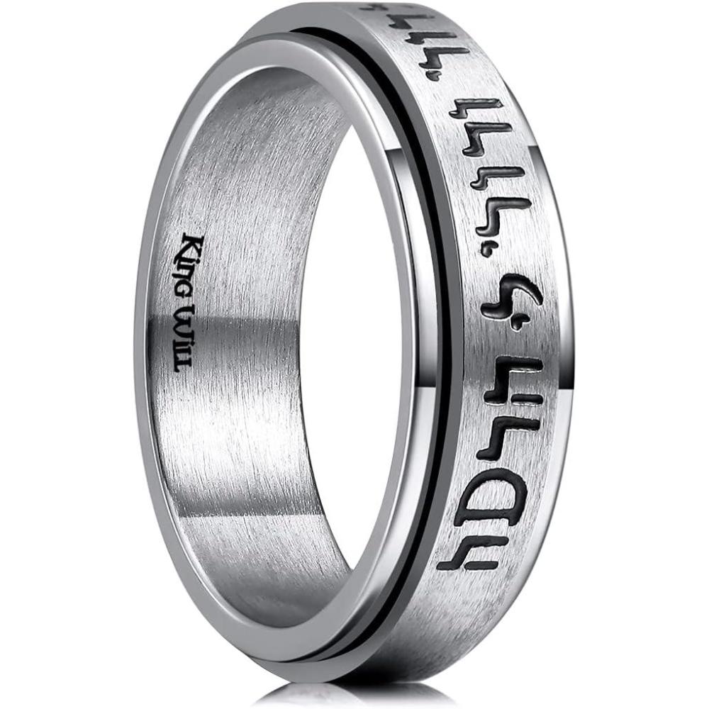 imageKing Will 6mm Titanium Ring Spinner Fidget Anxiety Band Rings for Men Women 125
