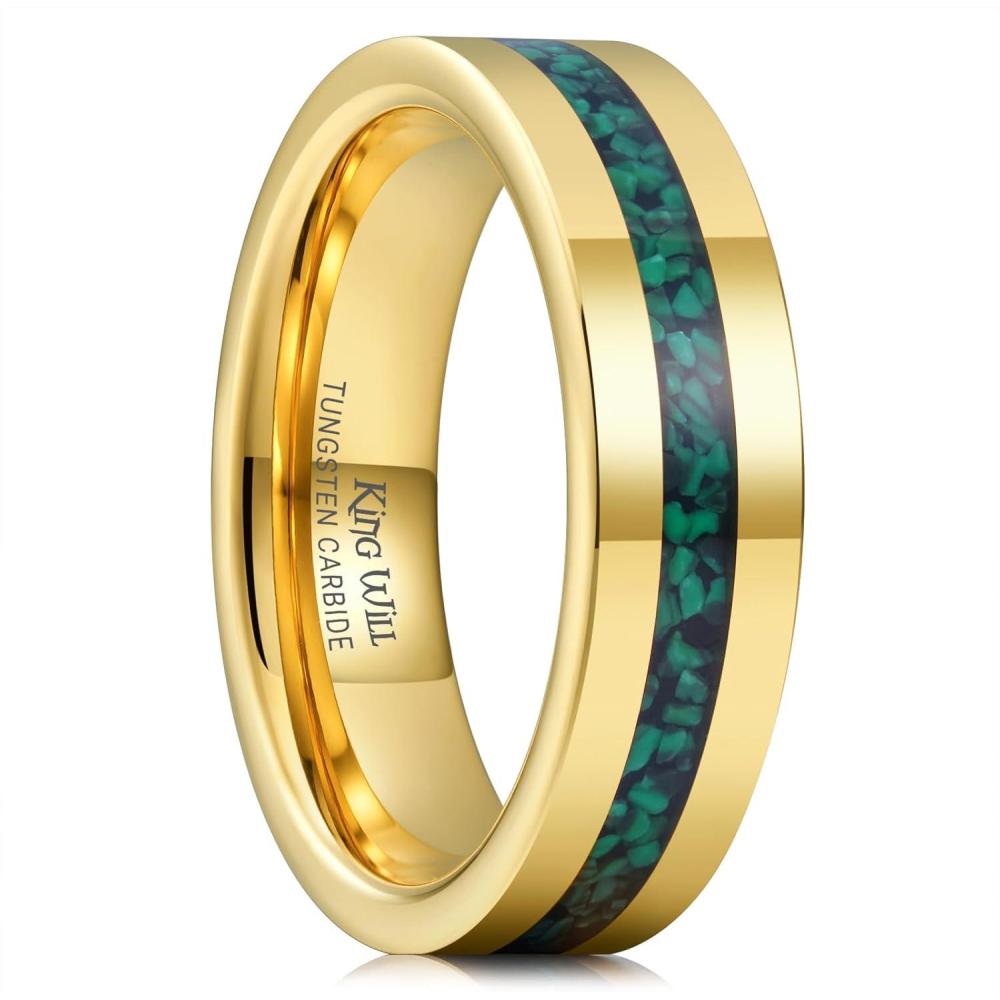 imageKing Will 8mm Wooden Wedding Band Celtic Deer Mens Rings Engagement Ring Anniversary Couple Bands Set Comfort Fit Size 614Gold6mm