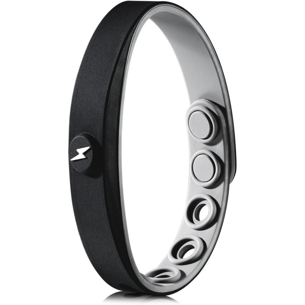 imageKing Will Adjustable Silicone Bracelet for Men 10quotquot Breathable Rubber Wristband Designed with LightingSquares BlackGreyLighting