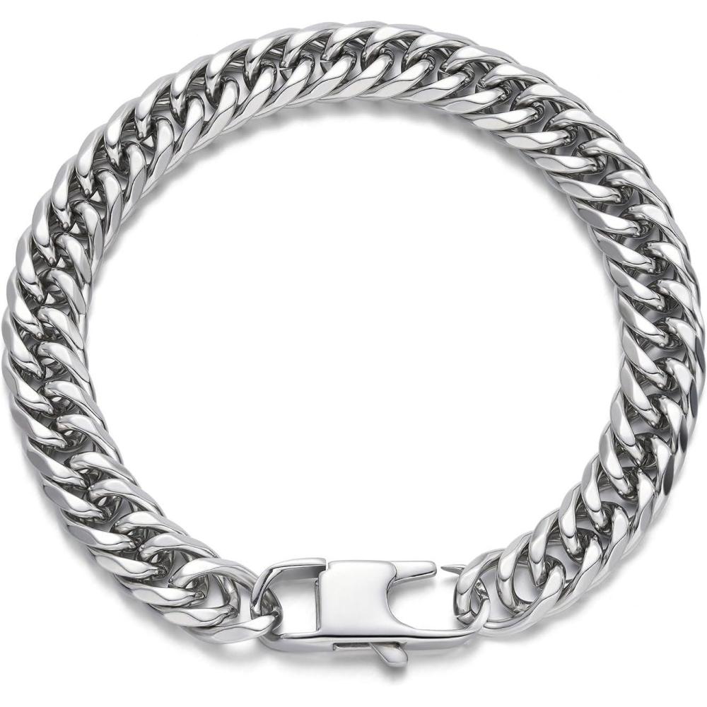 imageKing Will Adjustable Silicone Bracelet for Men 10quotquot Breathable Rubber Wristband Designed with LightingSquares BlackGreySilver