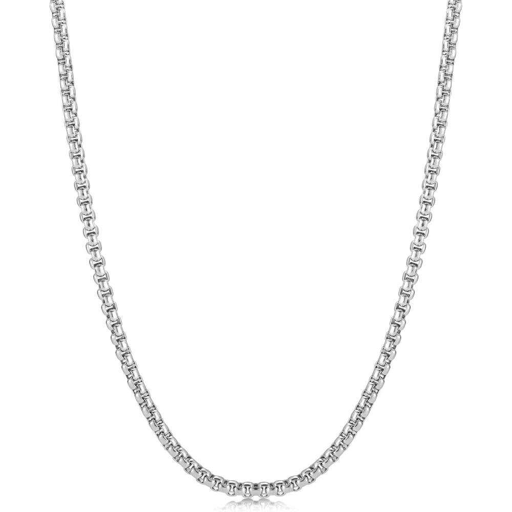 imageKing Will Cuban Chain for Men and Women 40mm Stainless Steel Mens Gold Chain Hip Hop Link NecklaceBSilver30mm