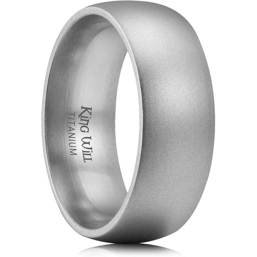 imageKing Will Mens Black Titanium Celtic Knot Wedding Bands 8mm Thumb Rings For Men Beveled Edge Comfort Fit Size 712GunmetalDomed