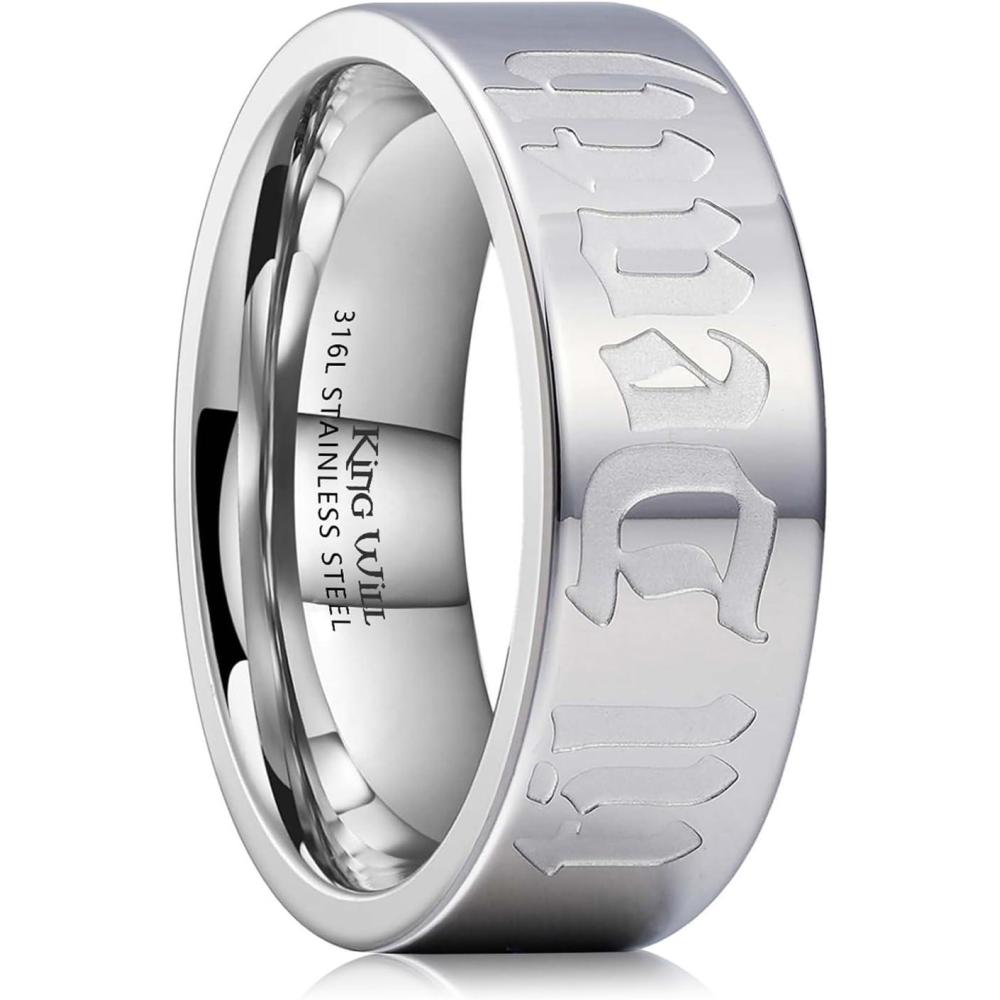 imageKing Will Till Death Men Wedding Band in Rose Gold 8mm Stainless Steel Wedding Ring for Men RoseGold Wedding Ring Polished CorrosionResistant Till Death Ring Comfort Fit Size 712Steel Sliver