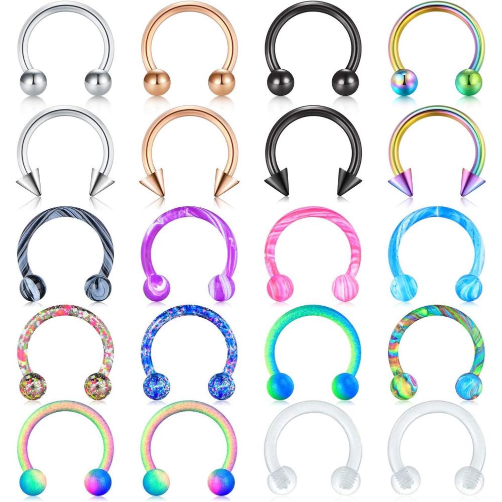 imageMayhoop 16G Horseshoe Nose Septum Rings 316L Stainless Steel Piercing Jewelry Cartilage Helix Tragus Earring Hoop Lip Horseshoe Piercing Retainer For Women Men 6mm 8mm 10mm2120Pcs 8mm516