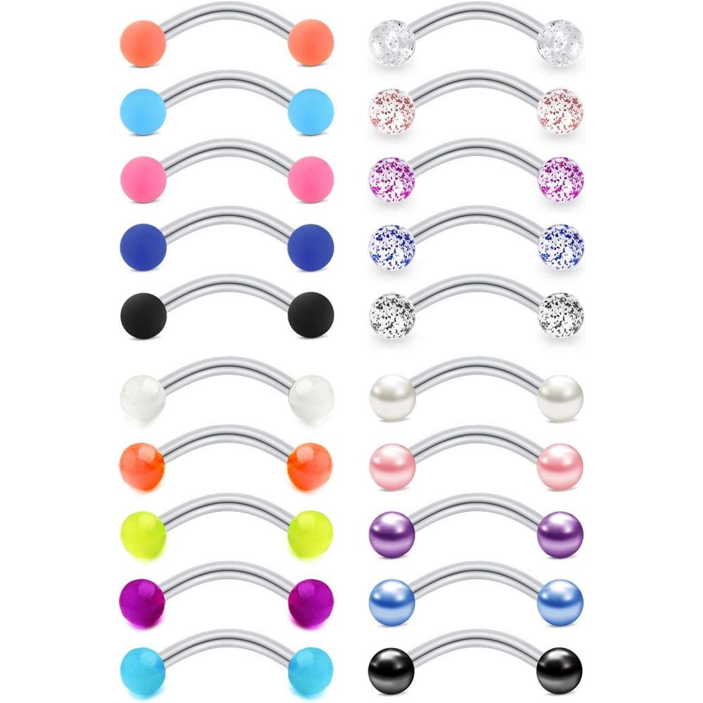 imageMayhoop 16G Stainless Steel Daith Rook Earring 8mm 10mm Curved Barbell Eyebrow Rings Piercing Jewelry for Women Men3Style C 8mm516