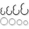 Black and Silver - 16G (6mm-12mm) - 8PCs