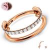 Double Layers CZ 16G Rose Gold