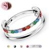 Double Layers Rainbow CZ 16G Silver