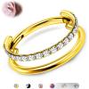 Double Layers CZ 16G Gold