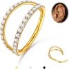 14k Gold Plated-CZ Double Hoop