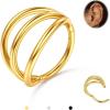 14k Gold Plated-Triple Hoop