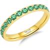 Gold with 3mm Green CZ