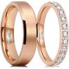 imageKing Will Eternity Band Stackable Rose Gold Rings Set  Tungsten ring ampamp CZ Simulated Cubic Zirconia Rings