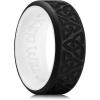 imageKing Will Silicone Wedding Rings For Men Black ampamp White Rubber Wedding Bands with Celtic Knot Pattern 8mm Wide 22mm Thick Comfort Fit Size 9