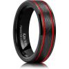 Black & Red Two Groove 6mm