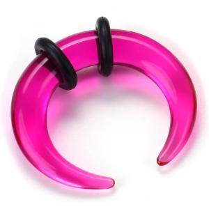 BodyBonita 1Pcs Septum Stretching Kit – 4G 6G 10G 12G 14G Acrylic Stretched Septum Pincher Taper Rings C Shape Ear Gauge Nose Cartilage Piercing Jewelry for Women Men(Magenta)