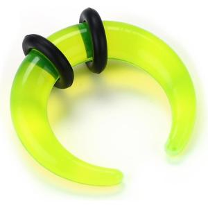 BodyBonita 1Pcs Septum Stretching Kit – 4G 6G 10G 12G 14G Acrylic Stretched Septum Pincher Taper Rings C Shape Ear Gauge Nose Cartilage Piercing Jewelry for Women Men(Neon Green)