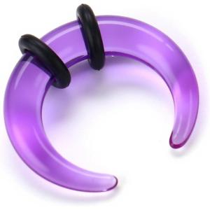 BodyBonita 1Pcs Septum Stretching Kit – 4G 6G 10G 12G 14G Acrylic Stretched Septum Pincher Taper Rings C Shape Ear Gauge Nose Cartilage Piercing Jewelry for Women Men(Purple)