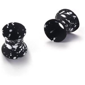 BodyBonita Implant Silicone Gauges for Ears 2Pcs, Flexible Double Flared Earrings, Expander Ear Gauges Eyelet, Tunnel Plug Ear Stretching Kit, Flesh Ear Piercing Jewelry for Women Men 8mm Wearable Length(2G(6mm)-8mm)