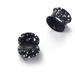 BodyBonita Implant Silicone Gauges for Ears 2Pcs, Flexible Double Flared Earrings, Expander Ear Gauges Eyelet, Tunnel Plug Ear Stretching Kit, Flesh Ear Piercing Jewelry for Women Men 8mm Wearable Length(1/2”(12mm)-8mm)