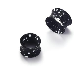 BodyBonita Implant Silicone Gauges for Ears 2Pcs, Flexible Double Flared Earrings, Expander Ear Gauges Eyelet, Tunnel Plug Ear Stretching Kit, Flesh Ear Piercing Jewelry for Women Men 8mm Wearable Length(7/16”(11mm)-8mm)