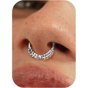 BodyBonita Septum Rings 16G – 316L Stainless Steel Nose Rings Hoops for Women Septum Piercing Jewelry 8mm 10mm(Prospertiy-Gold/Silver)