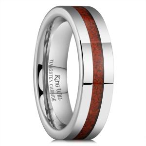King Will 8mm Wooden Wedding Band Celtic Deer Mens Rings Engagement Ring Anniversary Couple Bands Set Comfort Fit Size 6-14(Gunmetal-6mm)