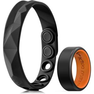 King Will Adjustable Silicone Bracelet for Men 10″, 8mm Men’s Silicone Wedding Bands