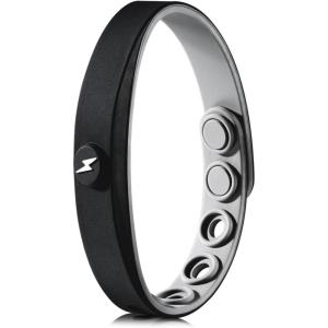 King Will Adjustable Silicone Bracelet for Men 10″” Breathable Rubber Wristband Designed with Lighting/Squares, Black/Grey(Lighting)