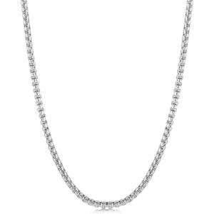 King Will Cuban Chain for Men and Women 4.0mm Stainless Steel Men’s Gold Chain Hip Hop Link Necklace(B-Silver-3.0mm)