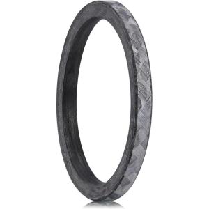 King Will GENTLEMAN 7mm Mens Titanium Wedding Ring Carbon Fiber Inlay Engagement Ring Black/Silver/Gold/Blue Promise Ring For Him Comfort Fit(Gray-2mm)