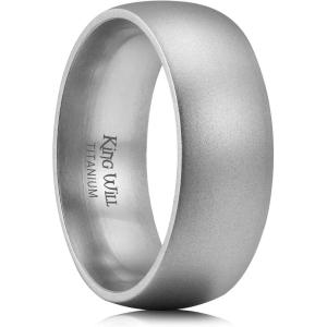 King Will Men’s Black Titanium Celtic Knot Wedding Bands 8mm Thumb Rings For Men Beveled Edge Comfort Fit Size 7-12(Gunmetal-Domed)