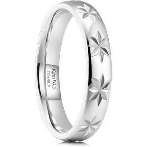 King Will Men’s Women’s 1.5mm 2mm 4mm 6mm 8mm Tungsten Carbide Ring 24k Gold Plated Rose Gold Plated Domed Polished Finish Wedding Band(Fashion SIlver-4mm)