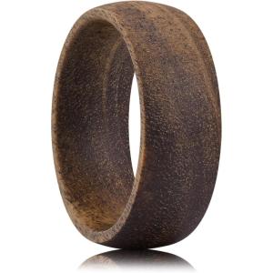 King Will Wooden Wedding Band for Men Women- 4-12mm Width in Black/Brown Wood Wedding Ring Domed Style, Comfort Fit and Promise Ring Size 8-13(Brown Acacia Wood-8mm)