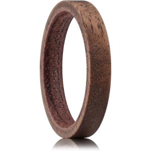 King Will Wooden Wedding Band for Men Women- 4-12mm Width in Black/Brown Wood Wedding Ring Domed Style, Comfort Fit and Promise Ring Size 8-13(Rosewood & Acacia Wood-4mm)
