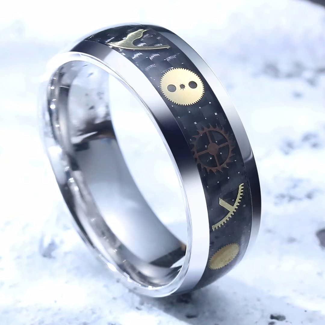 imageKing Will 6mm8mm Titanium Stainless Steel Ring for Men Wedding Band for Men Women Engagement Ring Comfort FitGearSilver