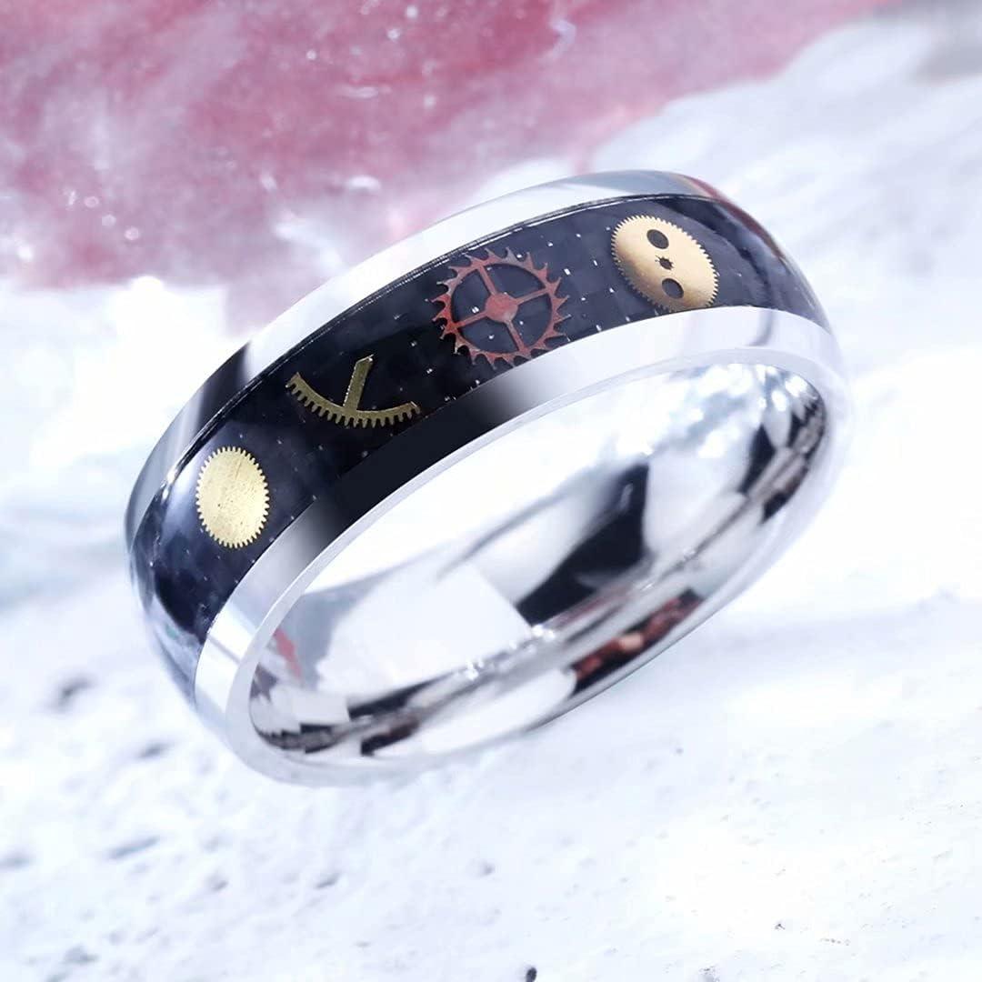 imageKing Will 6mm8mm Titanium Stainless Steel Ring for Men Wedding Band for Men Women Engagement Ring Comfort FitGearSilver