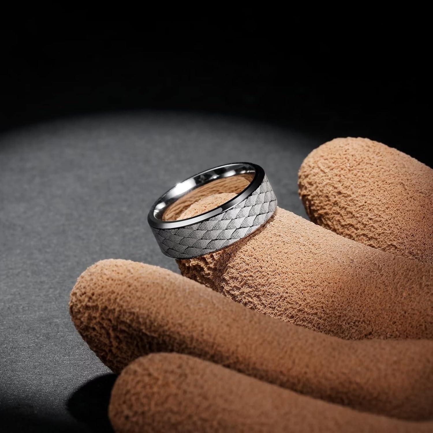 imageKing Will 6mm8mm Titanium Stainless Steel Ring for Men Wedding Band for Men Women Engagement Ring Comfort Fitsilver