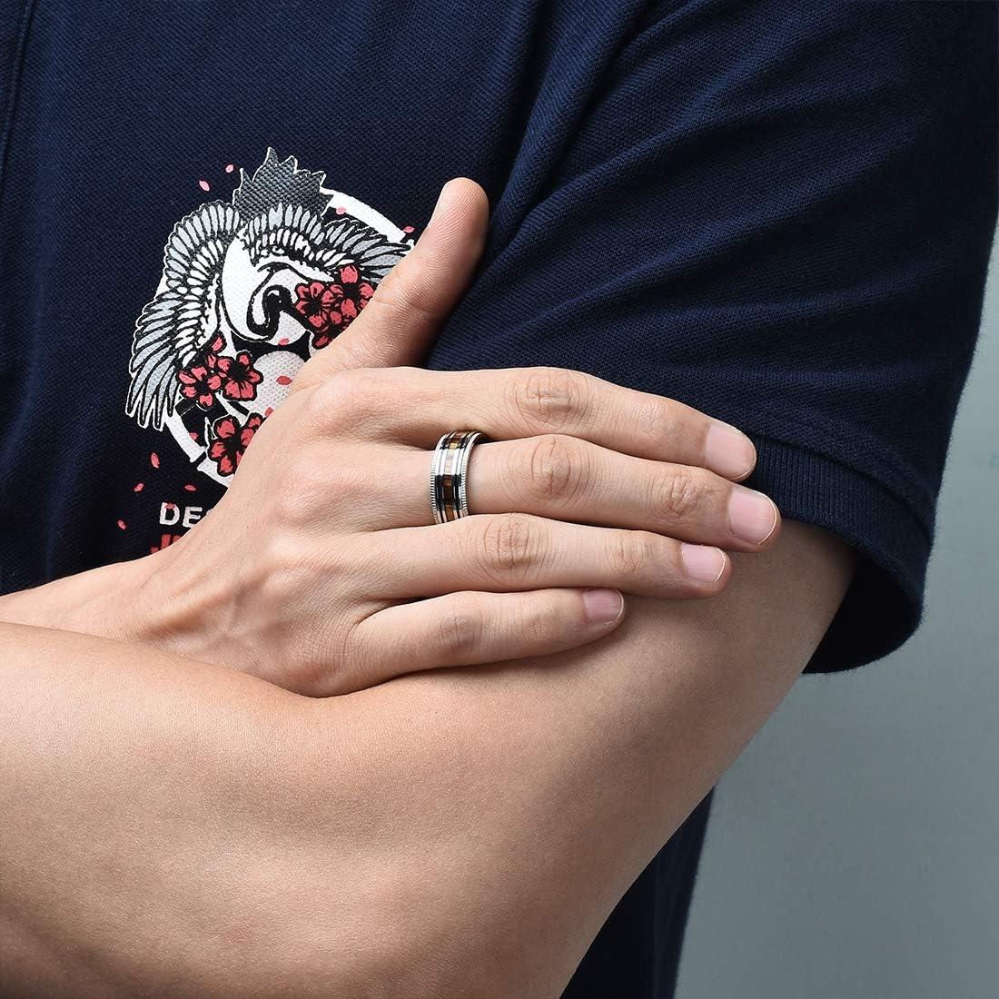 imageKing Will 6mm8mm Titanium Stainless Steel Ring for Men Wedding Band for Men Women Engagement Ring Comfort Fitsilverwood